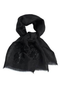 Accessories<BITTE KAI RAND Black pearl tørklæde BLACKPEARLEMBROIDERY