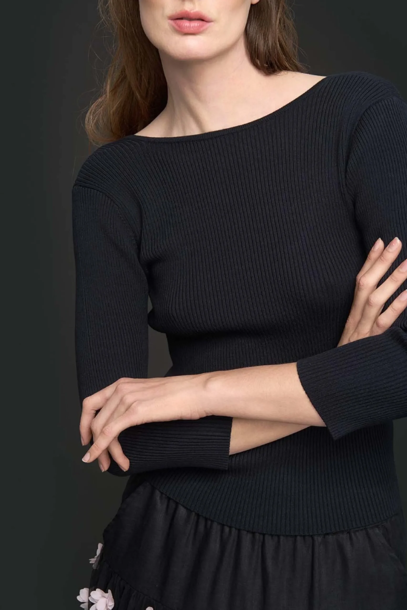 Bluser<BITTE KAI RAND Bloom bluse med 3/4 ærme BLACK
