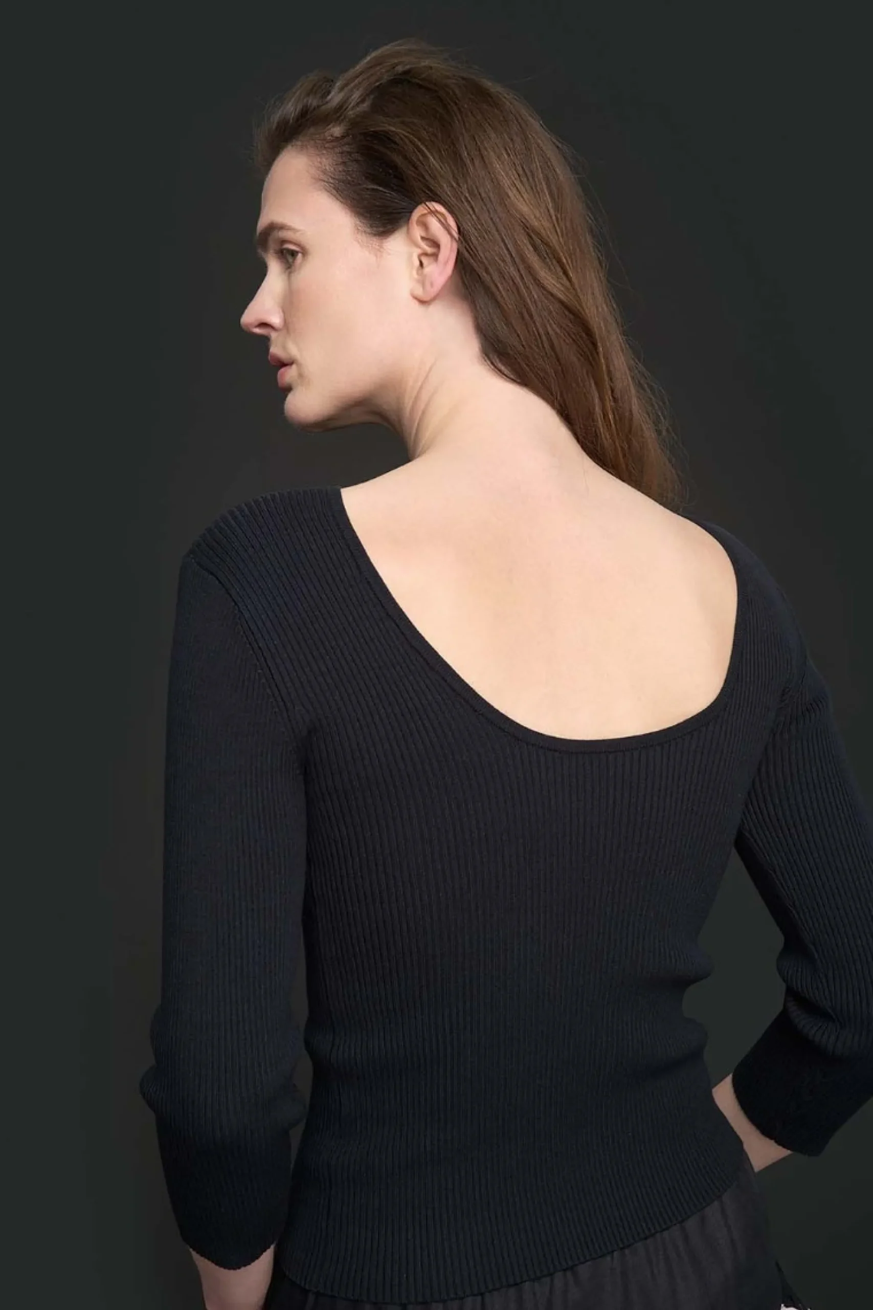 Bluser<BITTE KAI RAND Bloom bluse med 3/4 ærme BLACK