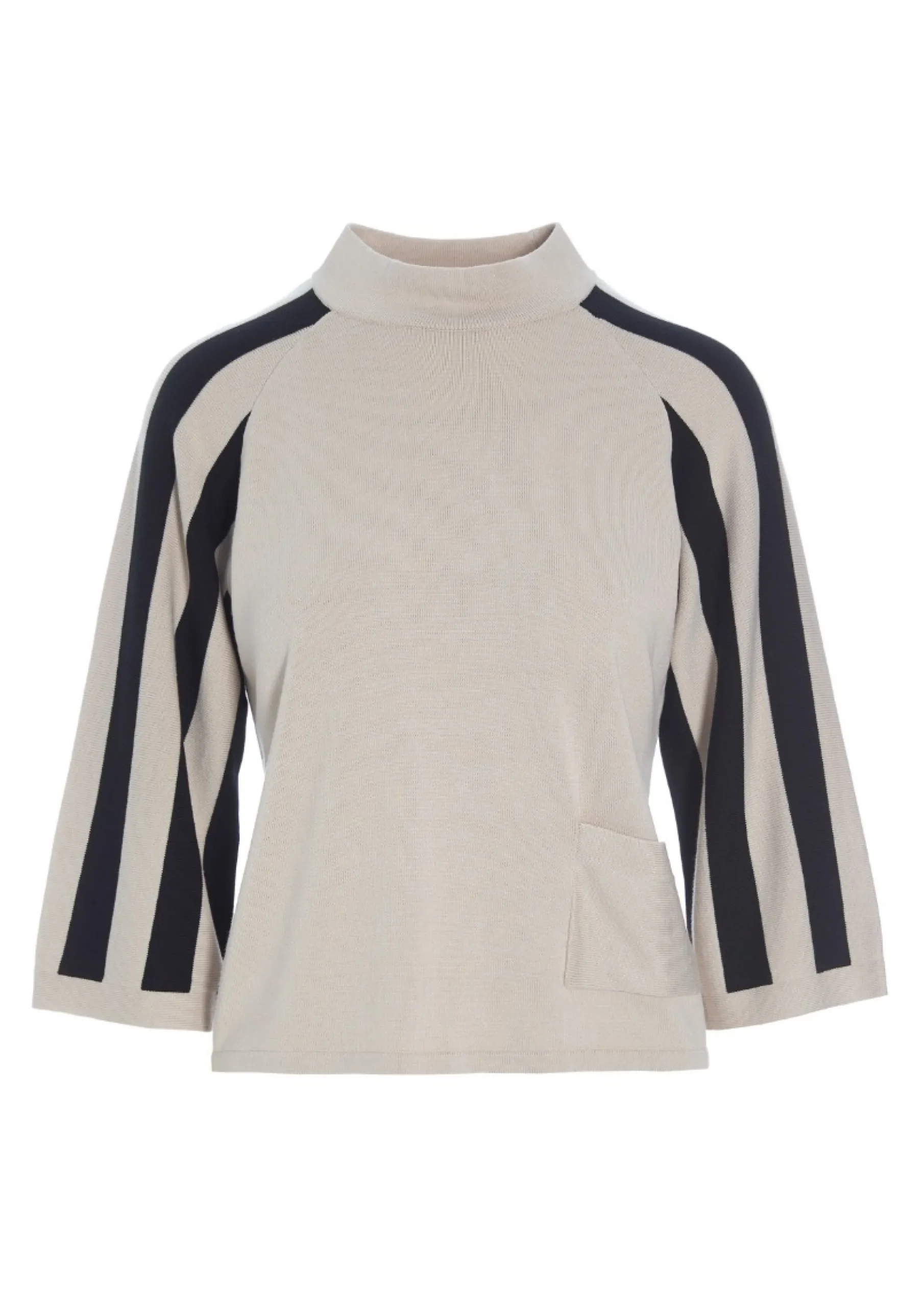 Bluser<BITTE KAI RAND Bloom knit højhalset bluse IVORY/BLACK