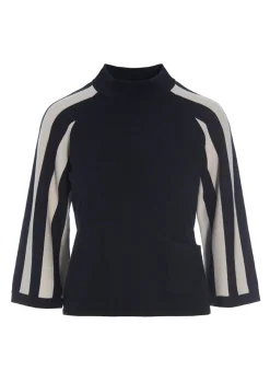 Bluser<BITTE KAI RAND Bloom knit højhalset bluse IVORY/BLACK