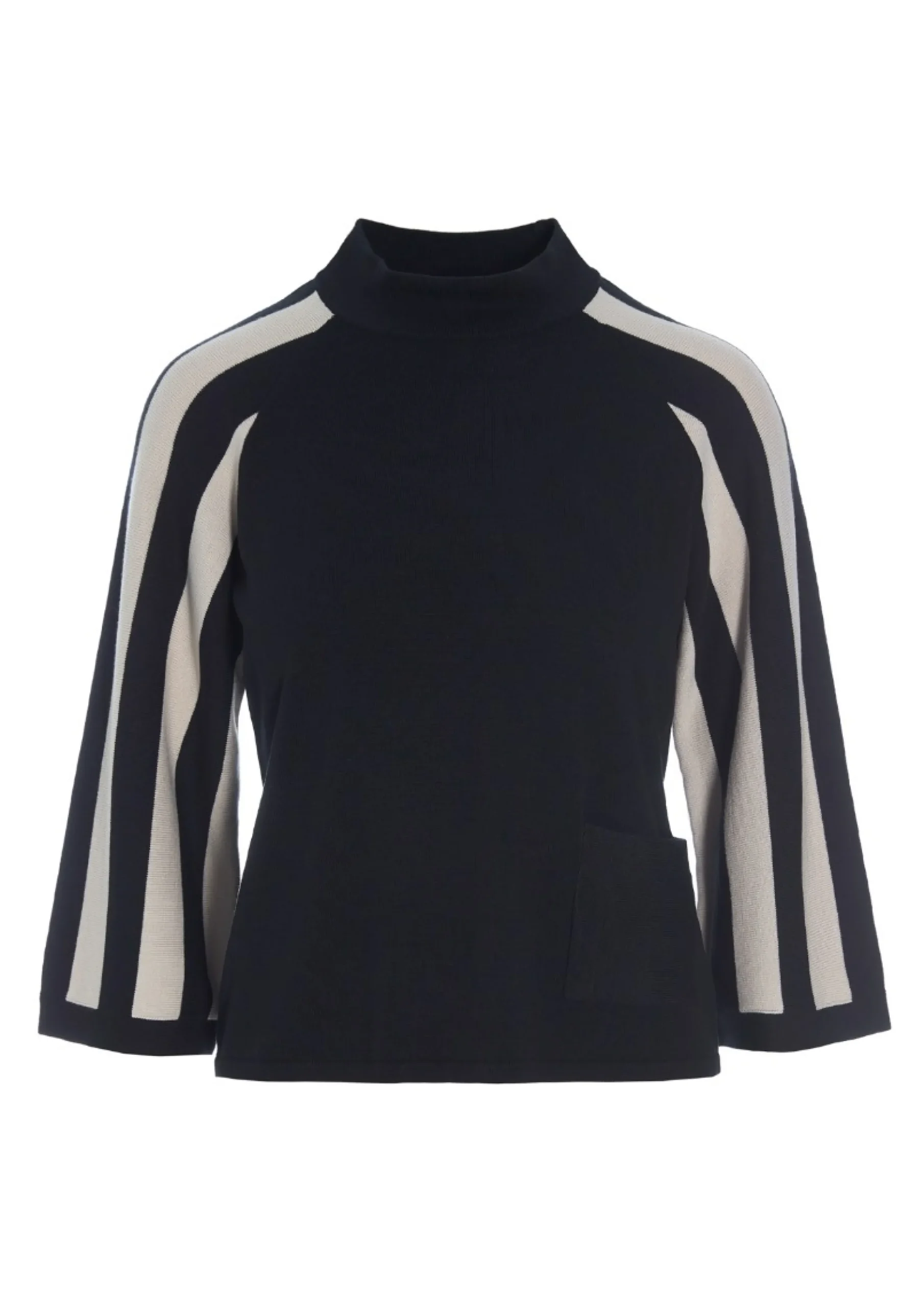 Bluser<BITTE KAI RAND Bloom knit højhalset bluse IVORY/BLACK