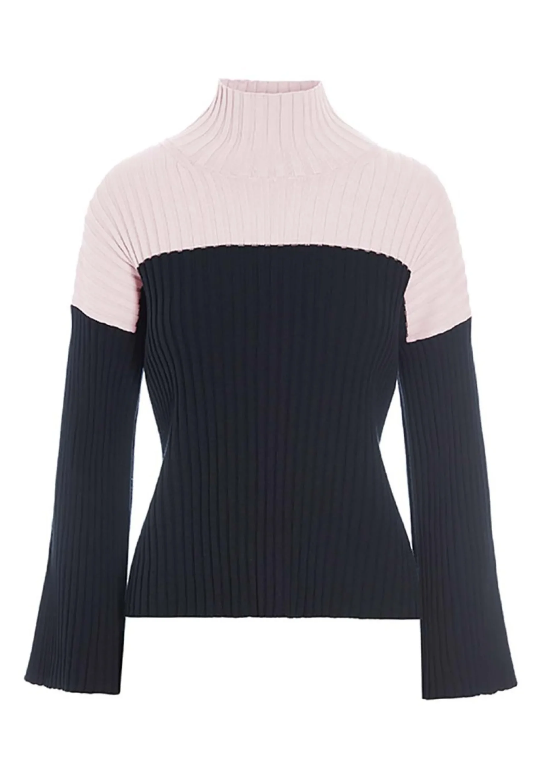 Bluser | Strik<BITTE KAI RAND Bloom rib bluse BLACK/IVORYBLOCK
