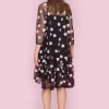 Kjoler<BITTE KAI RAND Blossom mesh kjole BLACK/PALEPINKFLOWER