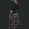 Nederdele<BITTE KAI RAND Blossom mesh nederdel BLACK/PALEPINKFLOWER