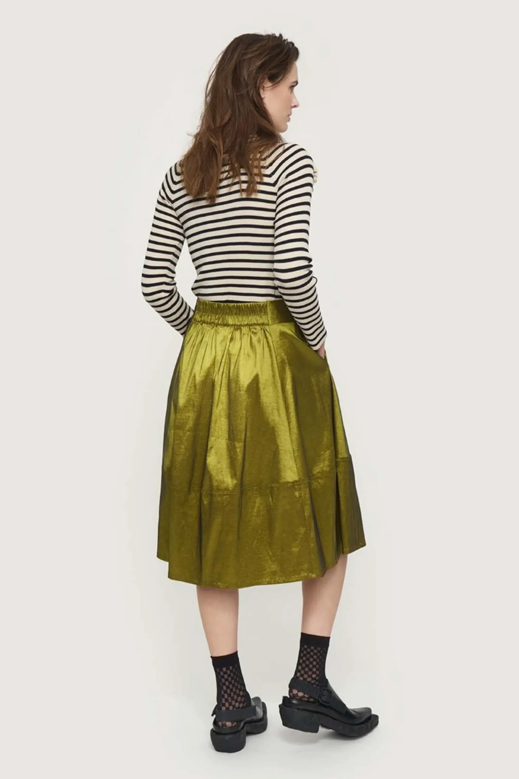Nederdele<BITTE KAI RAND Changeant stretch nederdel BLACK