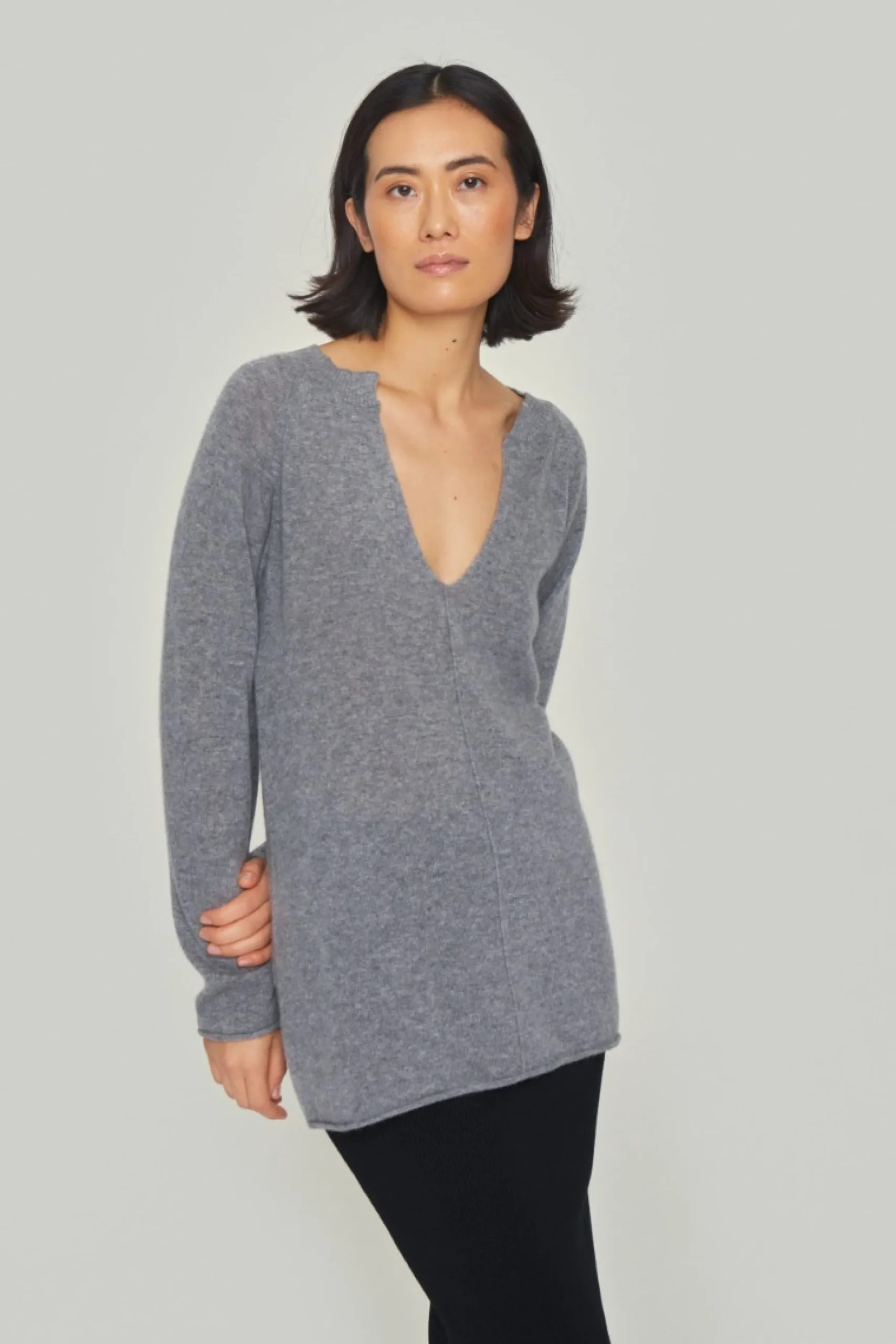 Bluser | Strik<BITTE KAI RAND Cloud cashmere bluse med slids LAVENDERSKY