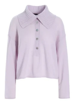 Bluser | Strik<BITTE KAI RAND Cloud cashmere bluse med krave LAVENDERSKY