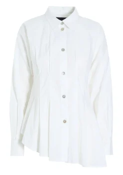 Skjorter<BITTE KAI RAND Core cotton asymmetrisk skjorte WHITE