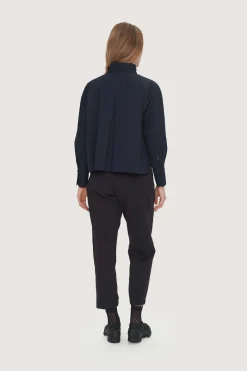 Skjorter<BITTE KAI RAND Core cotton skjorte med lynlås DARKMIDNIGHT