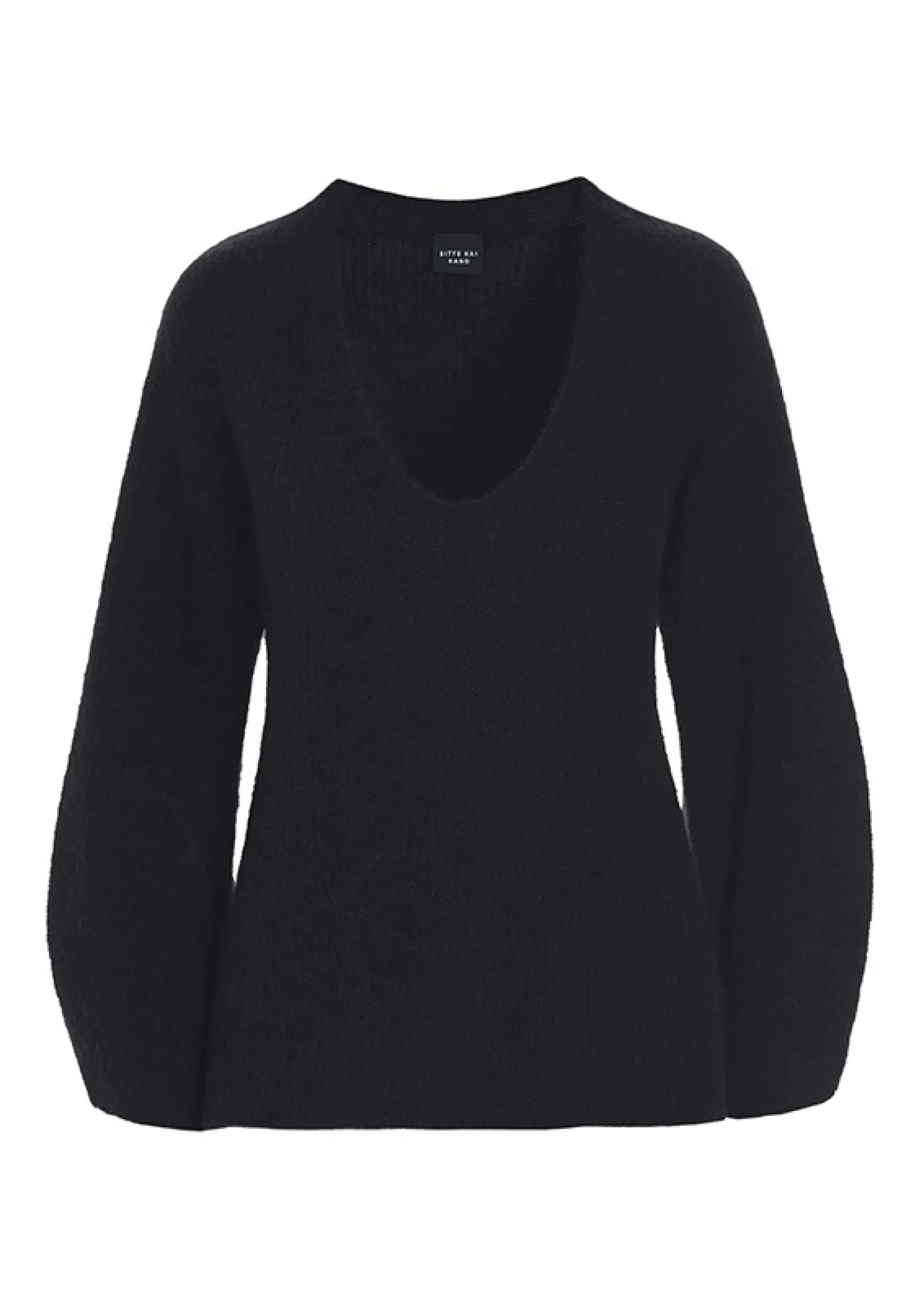 Strik | Strik<BITTE KAI RAND Dandelion knit bluse med v-hals DARKCARAMEL