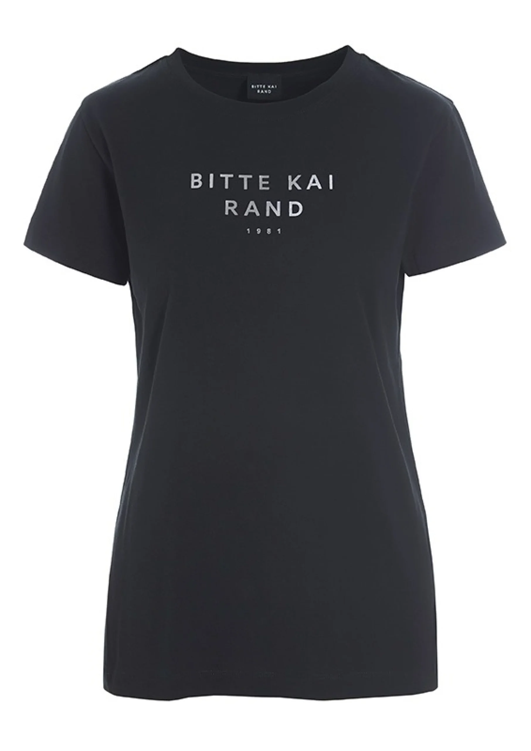 T-shirts & Toppe<BITTE KAI RAND Foil logo t-shirt BLACK/METAL