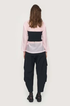 Accessories | T-shirts & Toppe<BITTE KAI RAND Fukkura poplin corsage top BLACK