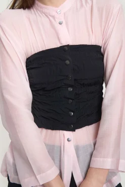 Accessories | T-shirts & Toppe<BITTE KAI RAND Fukkura poplin corsage top BLACK