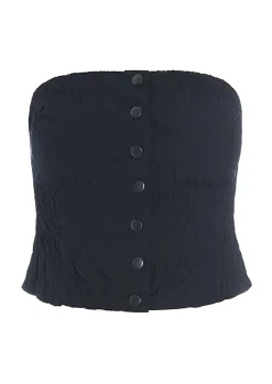 Accessories | T-shirts & Toppe<BITTE KAI RAND Fukkura poplin corsage top BLACK