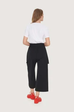 Bukser | Bukser<BITTE KAI RAND Fukkura poplin culotte bukser BLACK