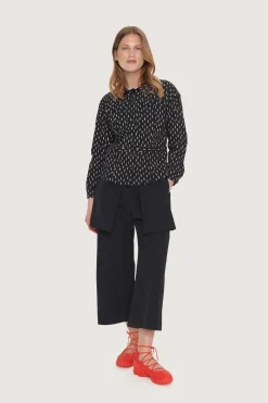 Bukser | Bukser<BITTE KAI RAND Fukkura poplin culotte bukser BLACK
