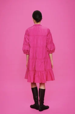 Kjoler<BITTE KAI RAND Fukkura poplin kjole FLAMINGO