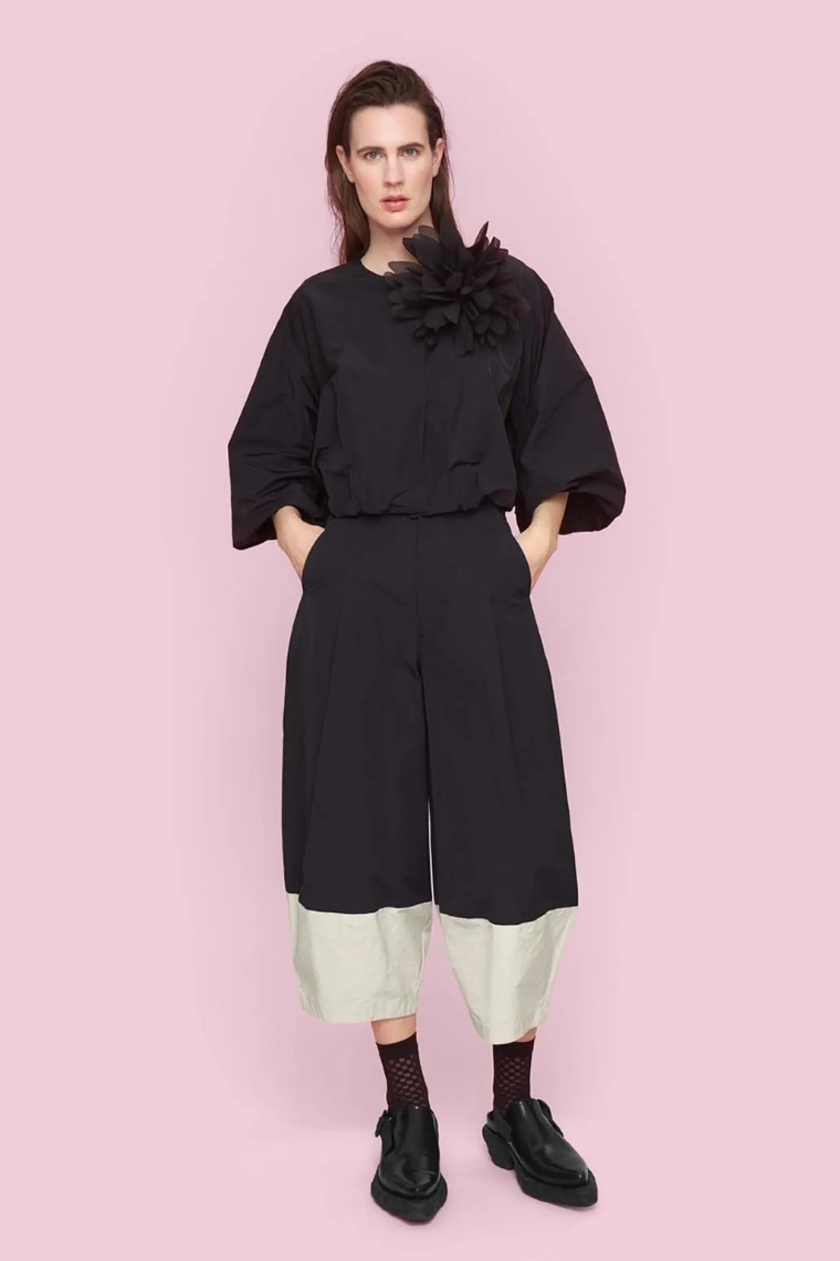 Jakker & Blazere<BITTE KAI RAND Fukkura poplin kort jakke BLACK