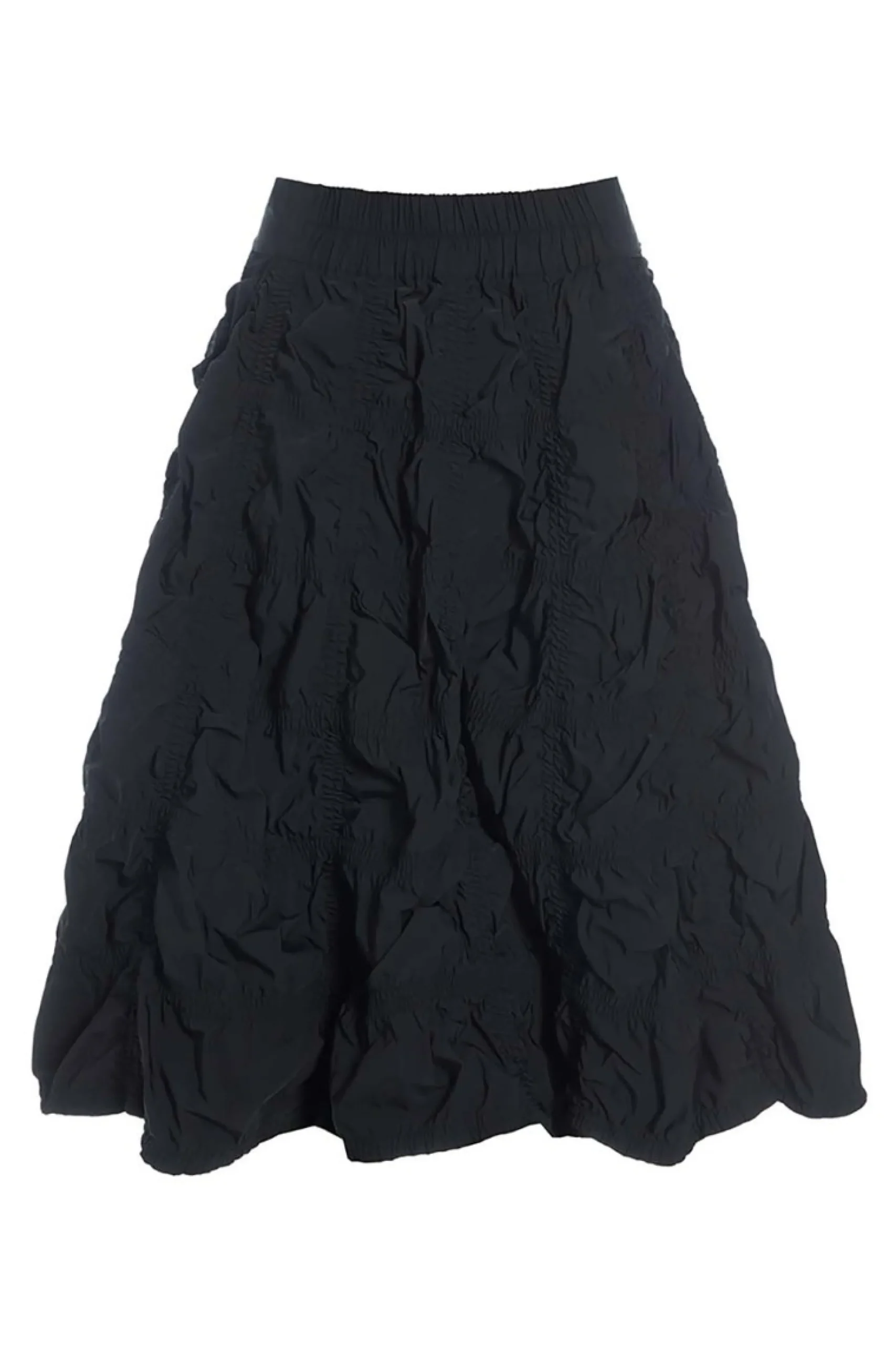 Nederdele<BITTE KAI RAND Fukkura poplin nederdel med elastik BLACK