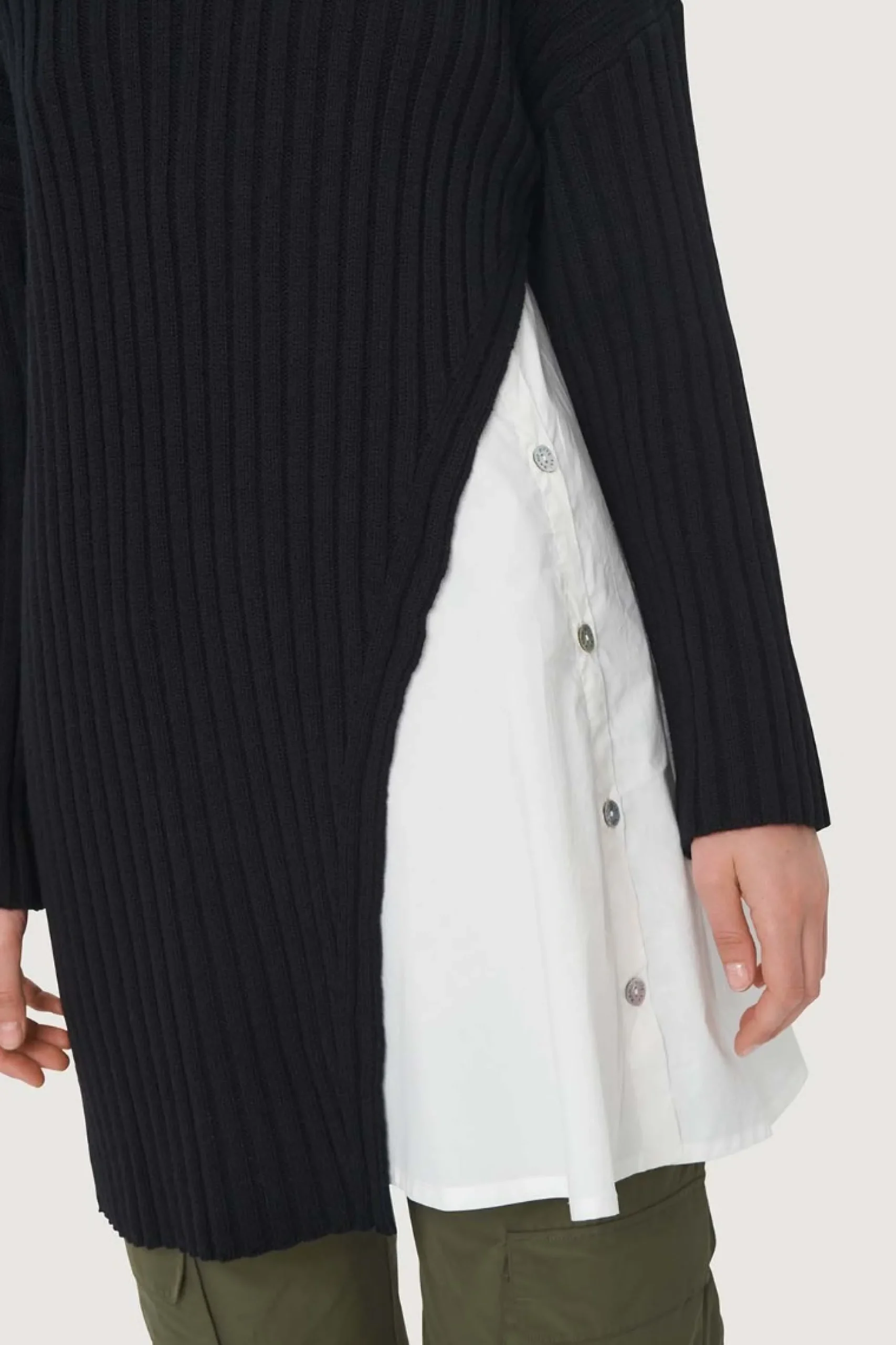 Bluser | Strik<BITTE KAI RAND Gamine knit lang bluse BLACK