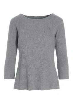 Bluser<BITTE KAI RAND Globe rib bluse med 3/4 ærme CHOCOLATECHIP