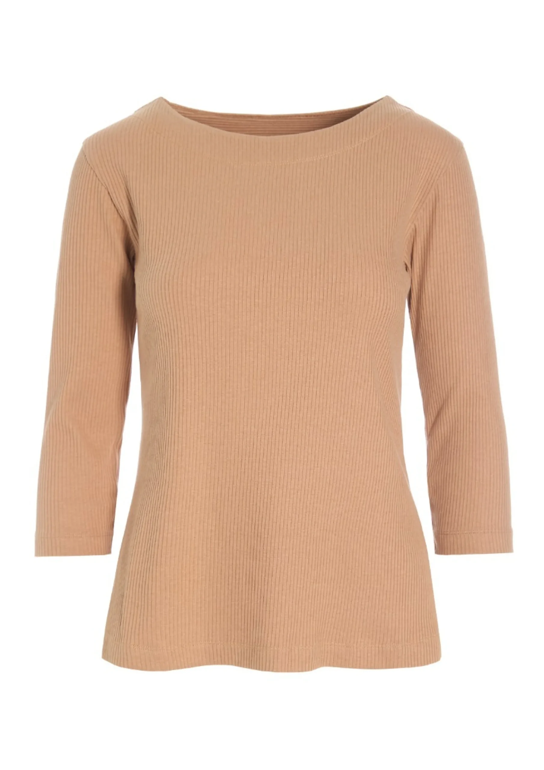 Bluser<BITTE KAI RAND Globe rib bluse med 3/4 ærme CHOCOLATECHIP