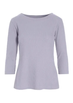 Bluser<BITTE KAI RAND Globe rib bluse med 3/4 ærme CHOCOLATECHIP