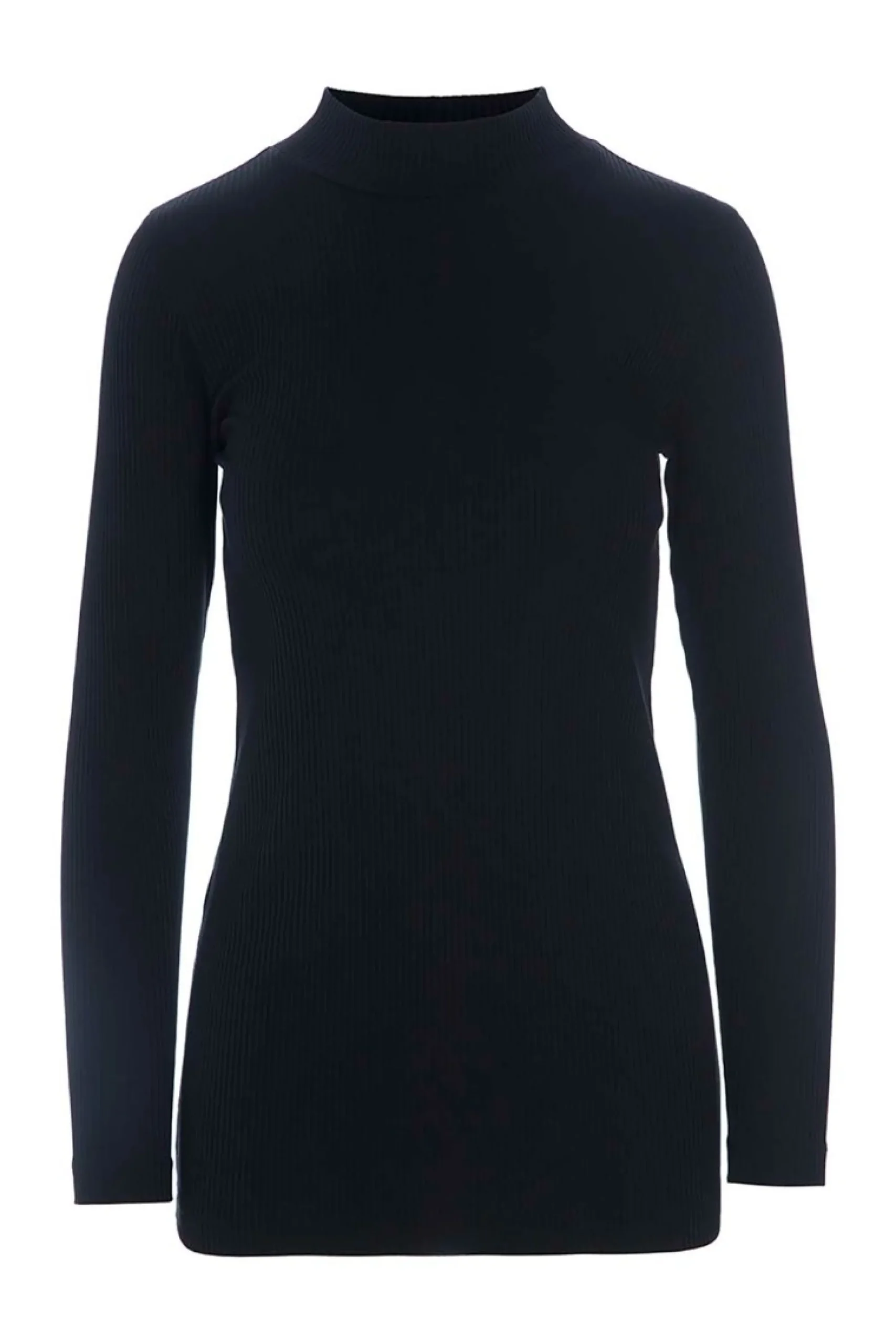 Bluser<BITTE KAI RAND Globe rib højhalset bluse BLACK