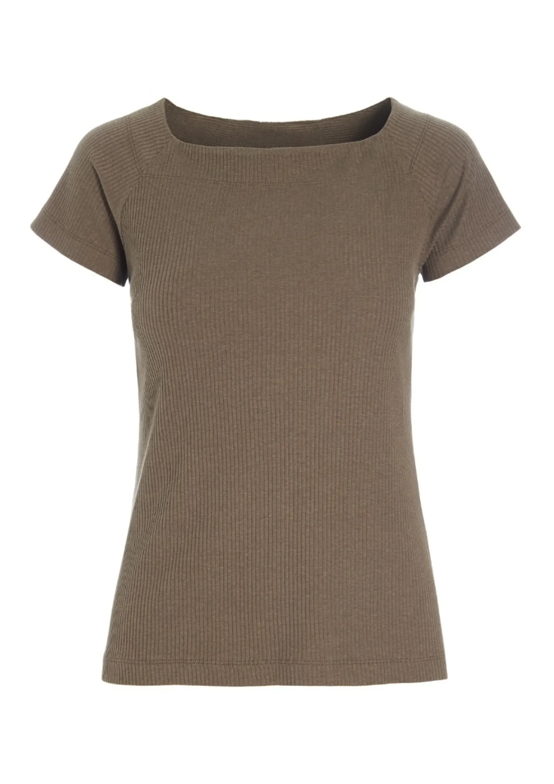T-shirts & Toppe<BITTE KAI RAND Globe rib t-shirt CHOCOLATECHIP