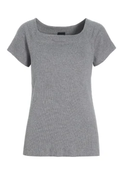 T-shirts & Toppe<BITTE KAI RAND Globe rib t-shirt CHOCOLATECHIP