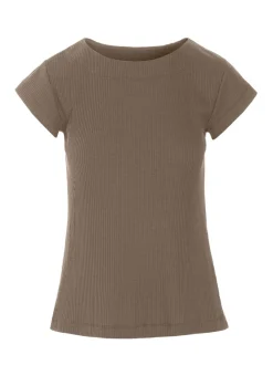 T-shirts & Toppe | Bluser<BITTE KAI RAND Globe rib t-shirt CHOCOLATECHIP