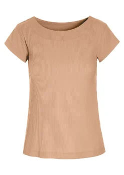 T-shirts & Toppe | Bluser<BITTE KAI RAND Globe rib t-shirt CHOCOLATECHIP