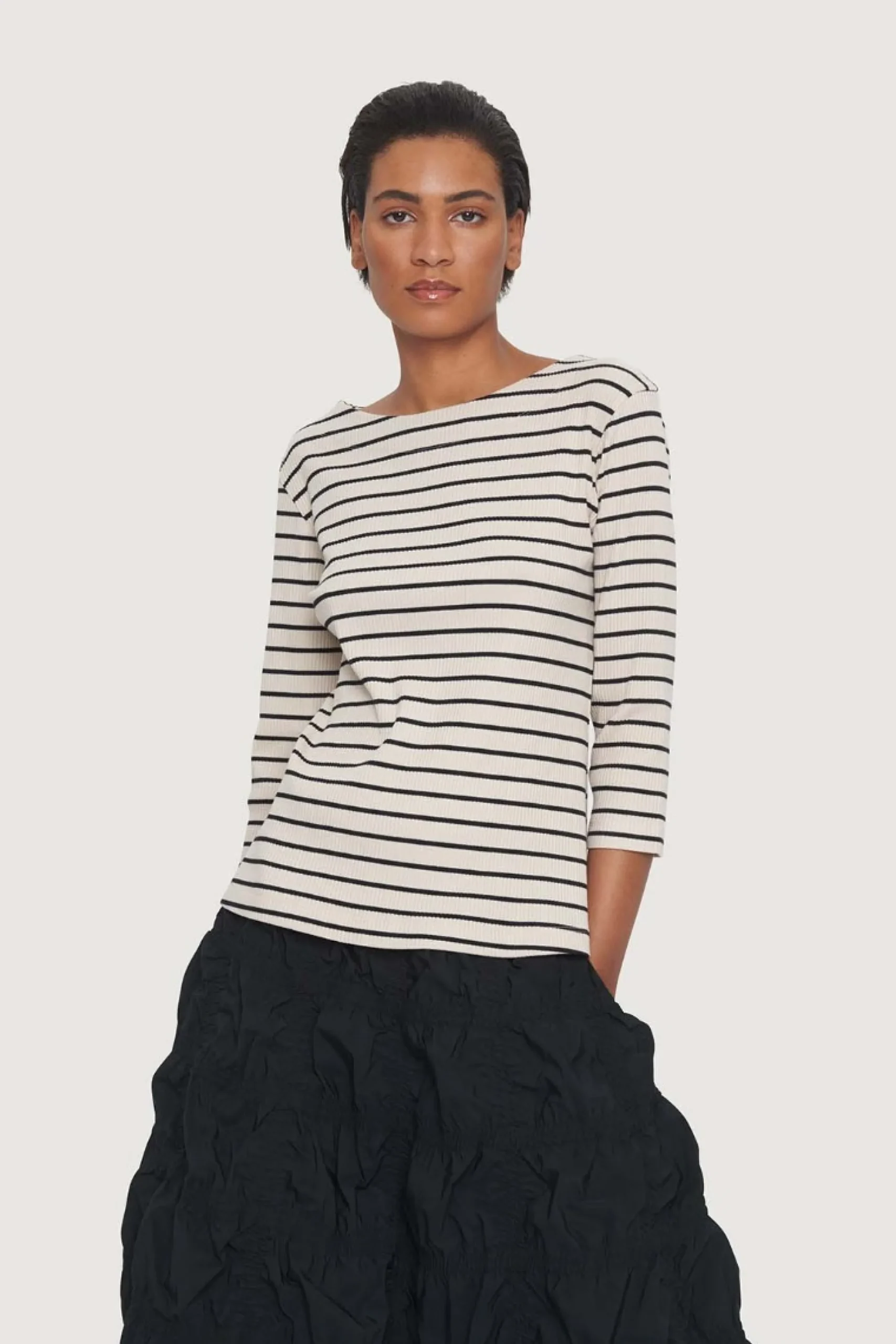 Bluser<BITTE KAI RAND Globe stripe bluse BLACK/IVORYSTRIPE