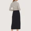 Bluser<BITTE KAI RAND Globe stripe højhalset bluse BLACK/IVORYSTRIPE