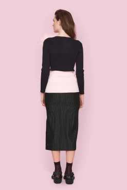 Nederdele<BITTE KAI RAND Pinstripe jersey nederdel BLACKPINSTRIPE