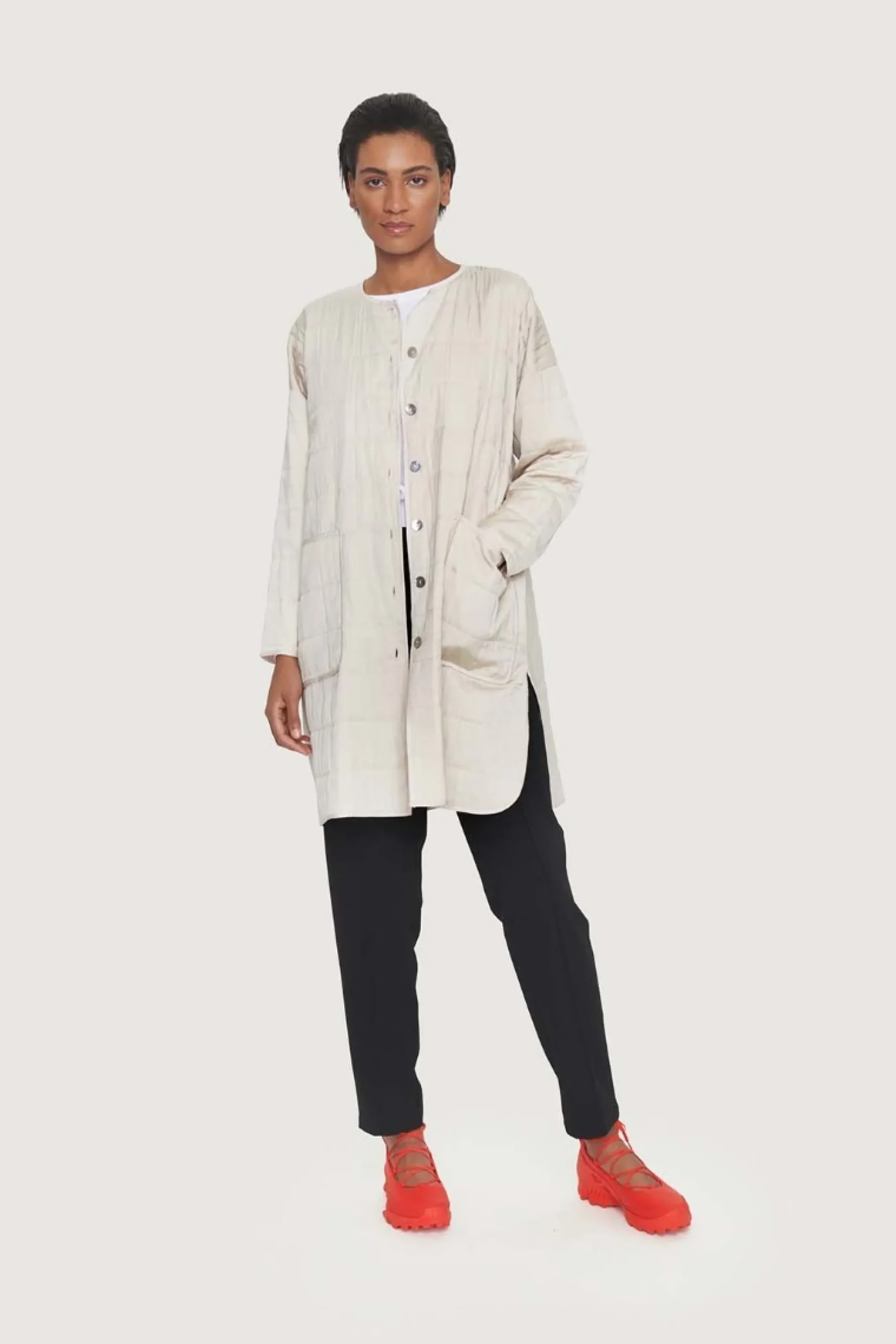 Jakker & Blazere<BITTE KAI RAND Quilt lang jakke BLACK