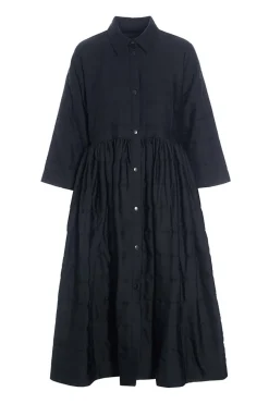 Kjoler<BITTE KAI RAND Quilt skjortekjole BLACK