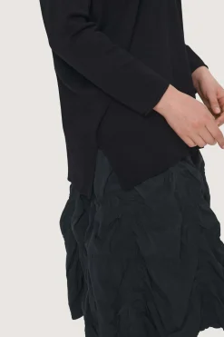 Bluser | Strik<BITTE KAI RAND Saku bluse med v-hals BLACK