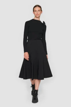 Bluser | Strik<BITTE KAI RAND Saku knit bluse med sløjfe BLACK