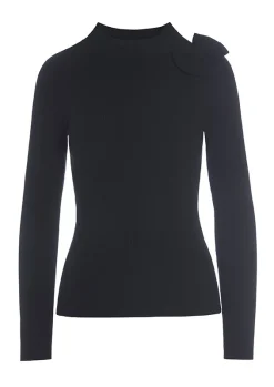 Bluser | Strik<BITTE KAI RAND Saku knit bluse med sløjfe BLACK