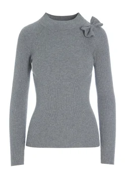 Bluser | Strik<BITTE KAI RAND Saku knit bluse med sløjfe BLACK