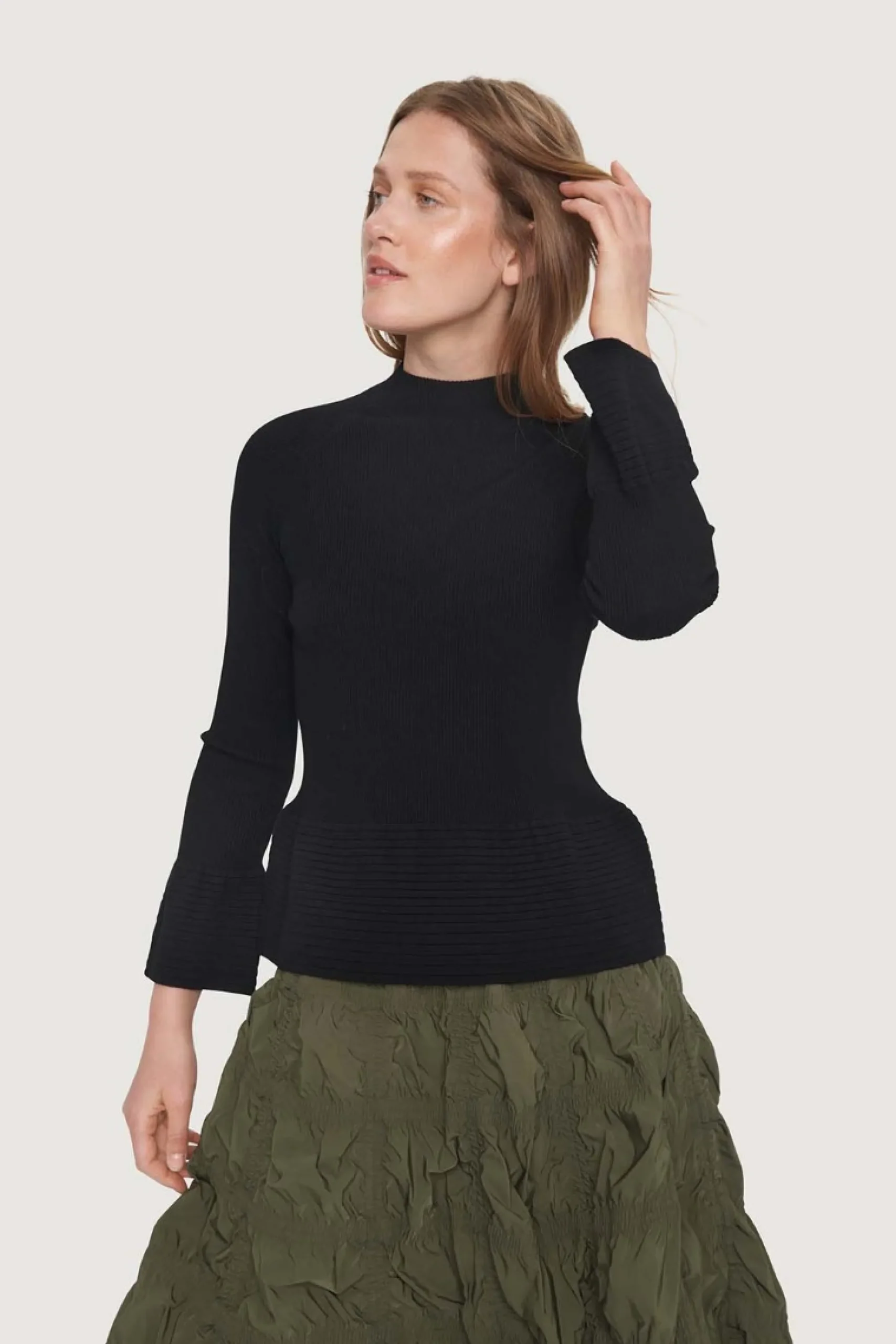 Bluser | Strik<BITTE KAI RAND Saku rib bluse BLACK