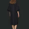 Kjoler<BITTE KAI RAND Sakura stretch flæse kjole BLACK