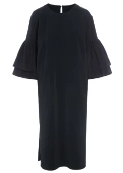 Kjoler<BITTE KAI RAND Sakura stretch flæse kjole BLACK