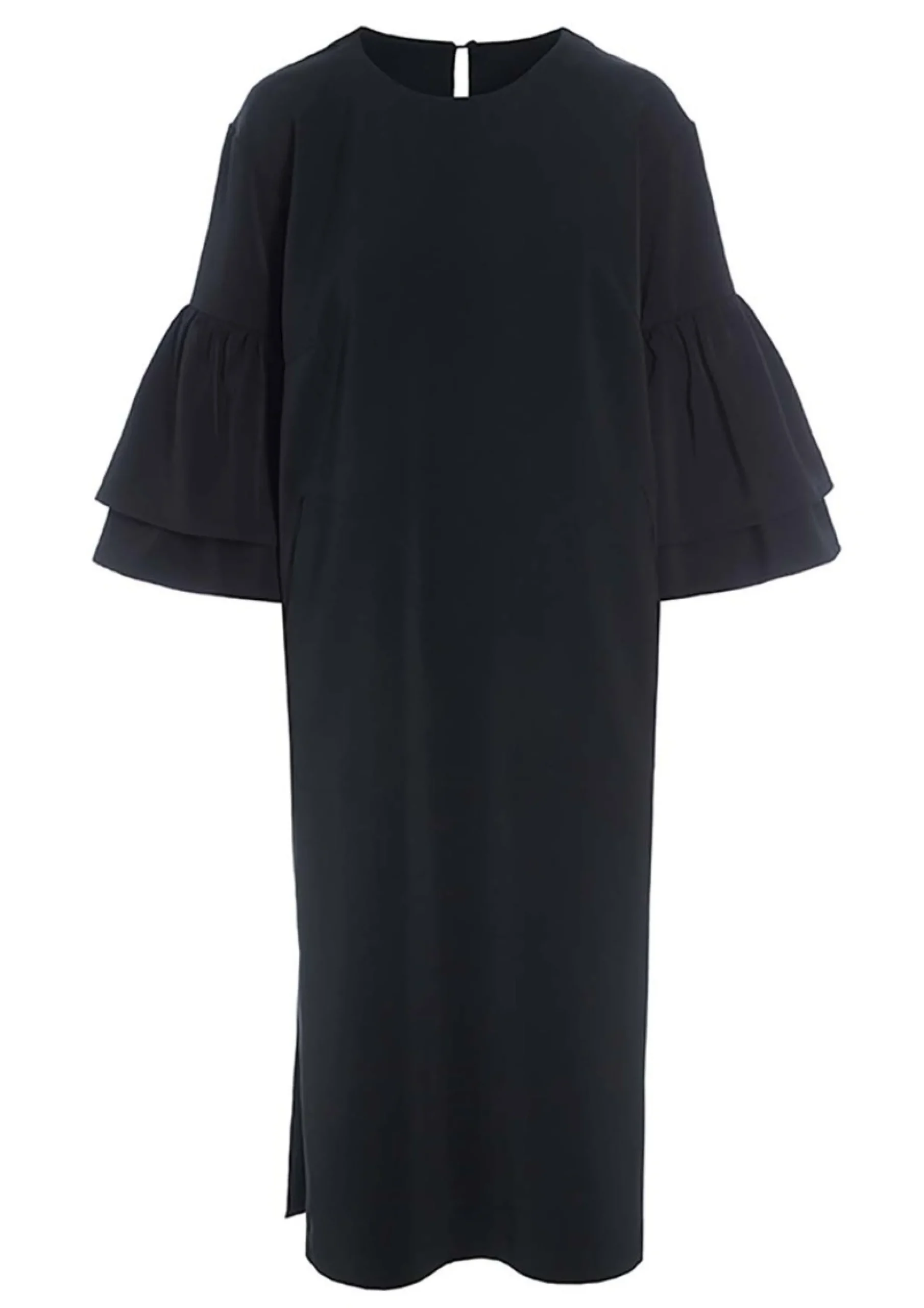 Kjoler<BITTE KAI RAND Sakura stretch flæse kjole BLACK
