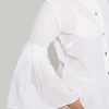 Skjorter<BITTE KAI RAND Vellum voile skjorte med vide ærmer BLACK